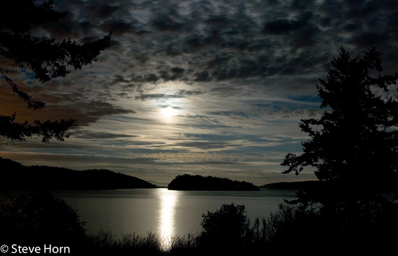 Moonrise over Lopez Sound